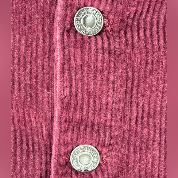 NWT Levi's Corduroy Button Front Dress XL Burgundy Plum Buckle Back Pinafore - Picture 12 of 12